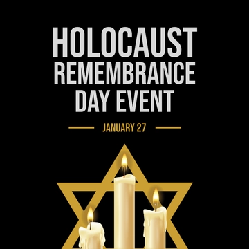 Free Holocaust Remembrance Day Event Linkedin Post Template to Edit Online