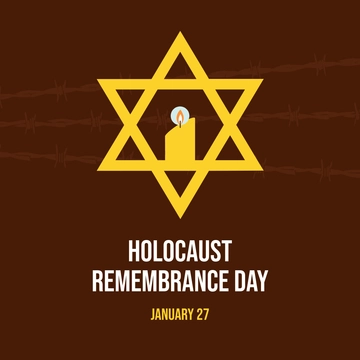 Free Holocaust Remembrance Day LinkedIn Post Template to Edit Online