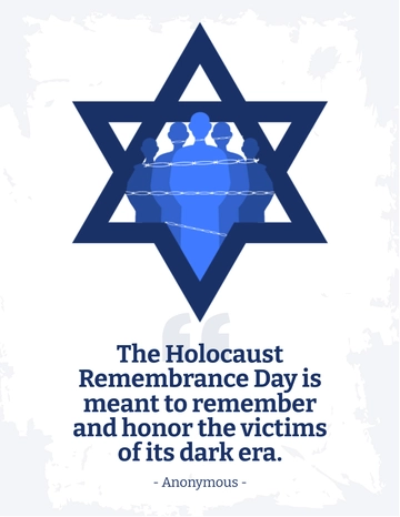 Free Holocaust Remembrance Day Quote Flyer Template to Edit Online