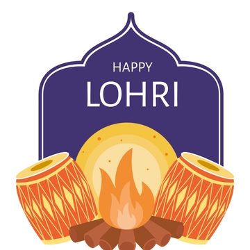 Free Lohri Holiday Clipart Template to Edit Online