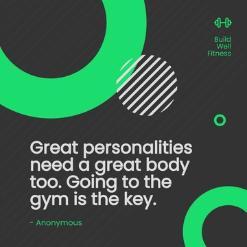Free Funny Fitness Quote Post, Instagram, Facebook Template to Edit Online