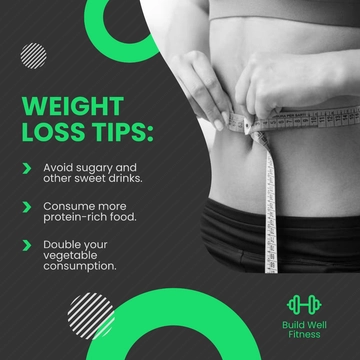 Free Weight Loss Tips Post, Instagram, Facebook Template to Edit Online