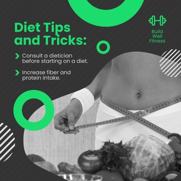 Free Diet Tips And Tricks Post, Instagram, Facebook Template to Edit Online