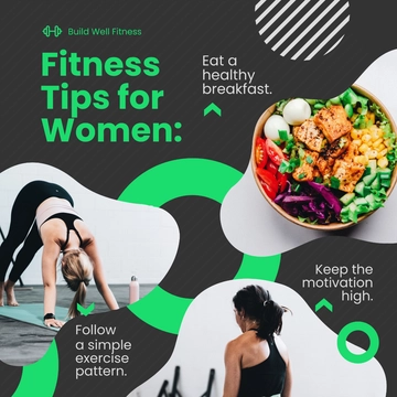 Free Fitness Tips For Women Post, Instagram, Facebook Template to Edit Online