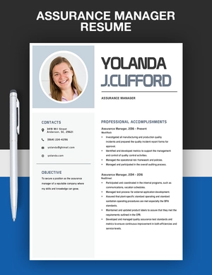 Assurance Manager Resume