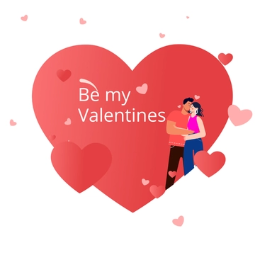 Free Be My Valentine Clipart Template to Edit Online