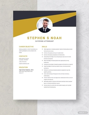 Catering Attendant Resume