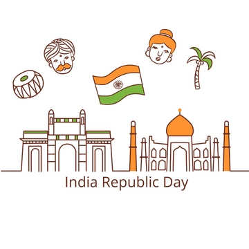 Free Doodle India Republic Day Clipart Template to Edit Online