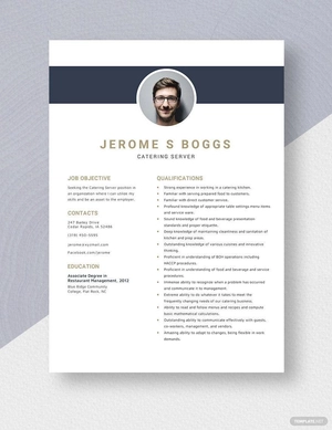 Catering Server Resume