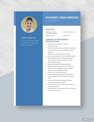 Catering Director Resume