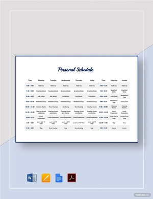 Personal Schedule Template