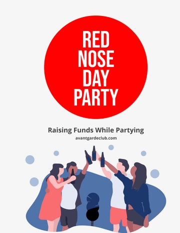 Free Red Nose Day Party Flyer Template to Edit Online