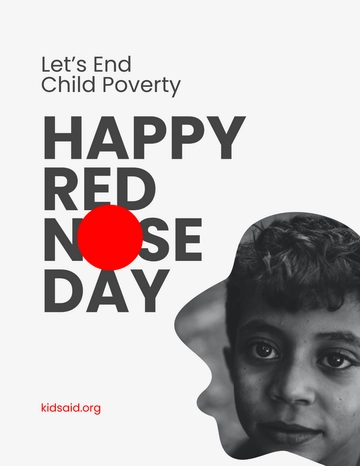 Free Simple Red Nose Day Flyer Template to Edit Online