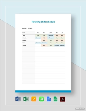 Rotating Shift Schedule Template