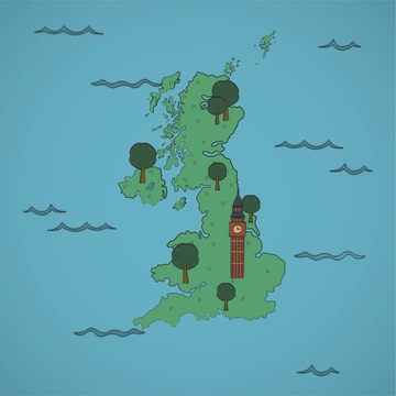 Free Cartoon UK Map Clipart Template to Edit Online