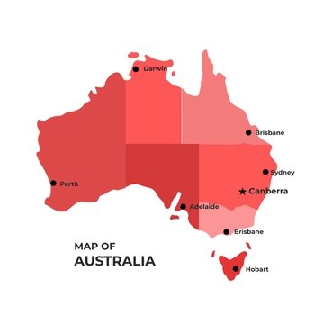 Free Red Australia Map Clipart Template to Edit Online