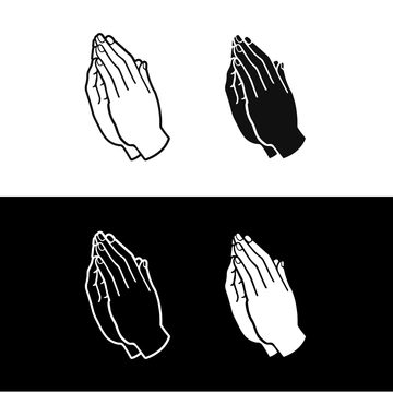 Free Black and White Praying Hands Clipart Template to Edit Online