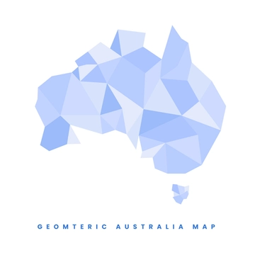 Free Geometric Australia Map Clipart Template to Edit Online