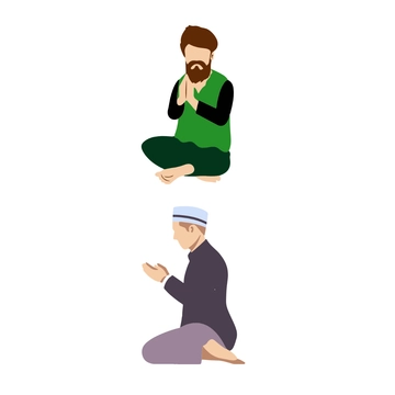 Free Man Praying Clipart Template to Edit Online