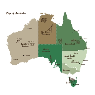 Free Australia Territory Map Clipart Template to Edit Online