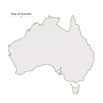 Free Australia Line Map Clipart Template to Edit Online