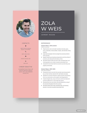 Cement Mason Resume
