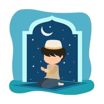 Free Muslim Boy Praying Clipart Template to Edit Online