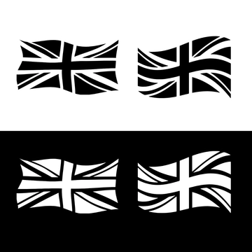 Free Black And White UK Flag Clipart Template to Edit Online