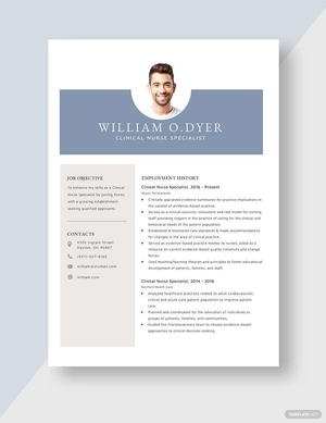 Clinical Nurse Specialist Resume