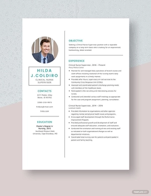 Clinical Nurse Supervisor Resume