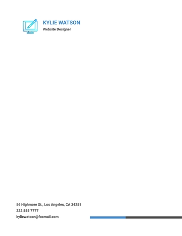 Free Website Designer Letterhead Template to Edit Online