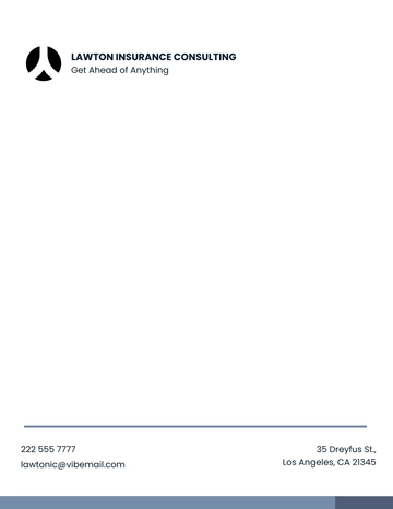 Free Insurance Consulting Letterhead Template to Edit Online