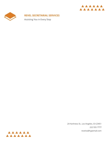 Free Secretarial Services Letterhead Template to Edit Online