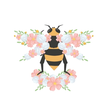 Free Bee Wreath Clipart Template to Edit Online