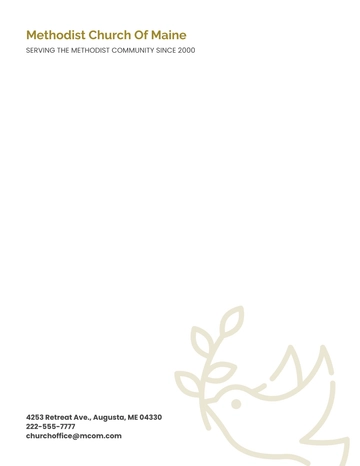 Free Methodist Church Letterhead Template to Edit Online