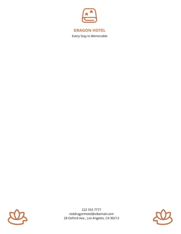 Free Hotel Official Letterhead Template to Edit Online