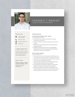 Clinical Program Manager Resume