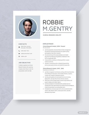 Clinical Research Analyst Resume