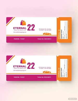 Shopping Parking Ticket Template