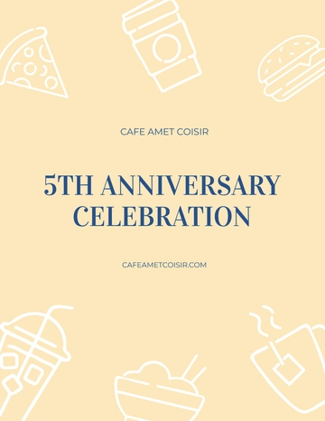 Free Cafe Anniversary Celebration Flyer Template to Edit Online