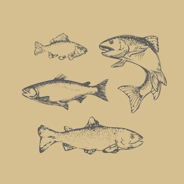 Free Vintage Fish Clipart Template to Edit Online