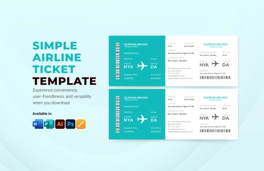Simple Airline Ticket Template
