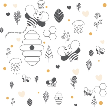 Free Doodle Bumblebee Clipart Template to Edit Online