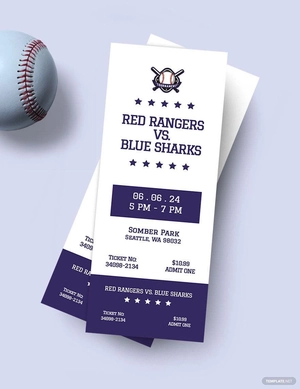 Simple Baseball Ticket Template