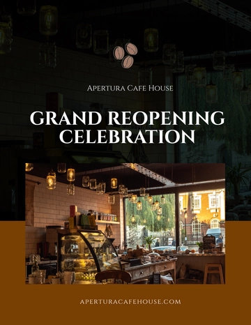 Free Cafe Grand Re-Opening Flyer Template to Edit Online