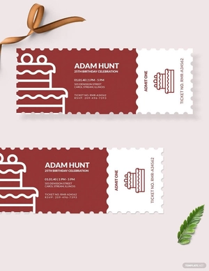 Simple Birthday Ticket Template