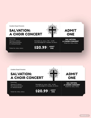 Simple Church Ticket Template