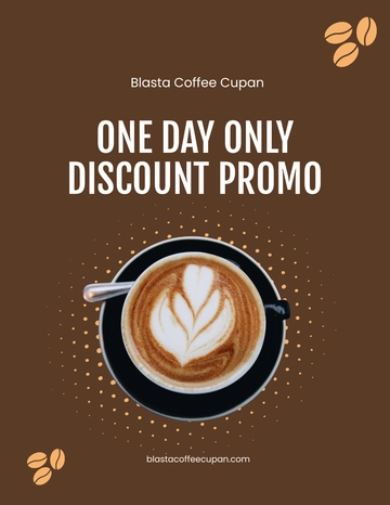 Free Coffee Discount Promotion Flyer Template to Edit Online