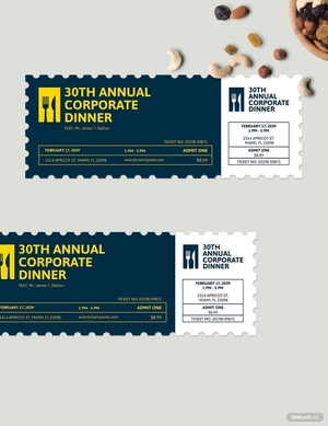 Simple Dinner Ticket Template