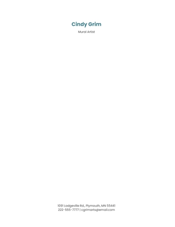Free Simple Artist Letterhead Template to Edit Online